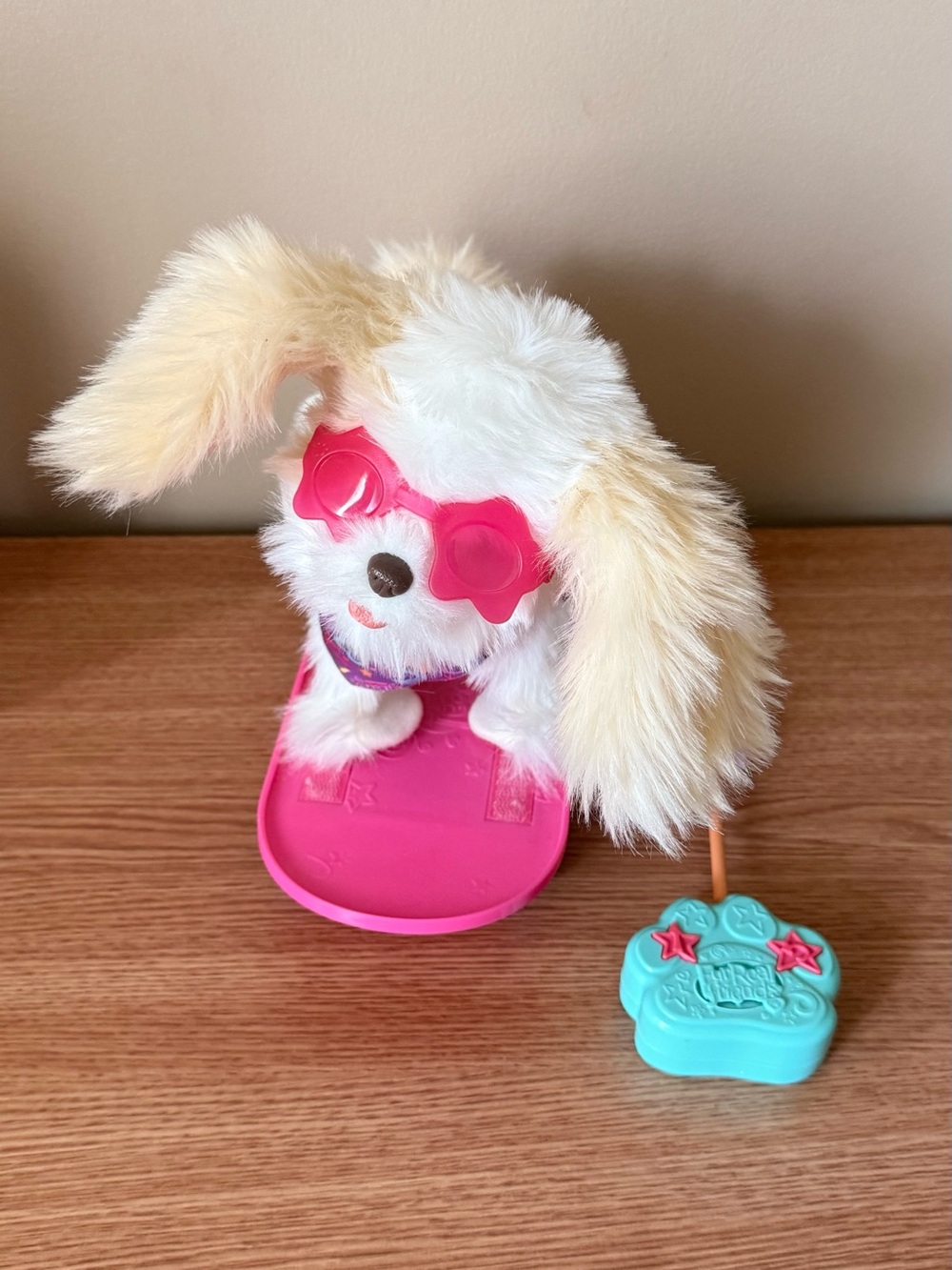 Plush Small Pet Toy Dog with Pink Accessories
